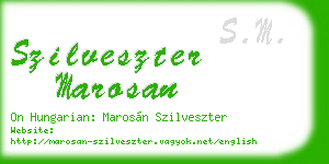 szilveszter marosan business card