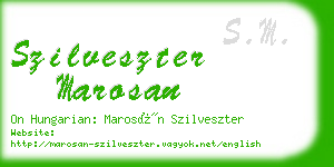 szilveszter marosan business card